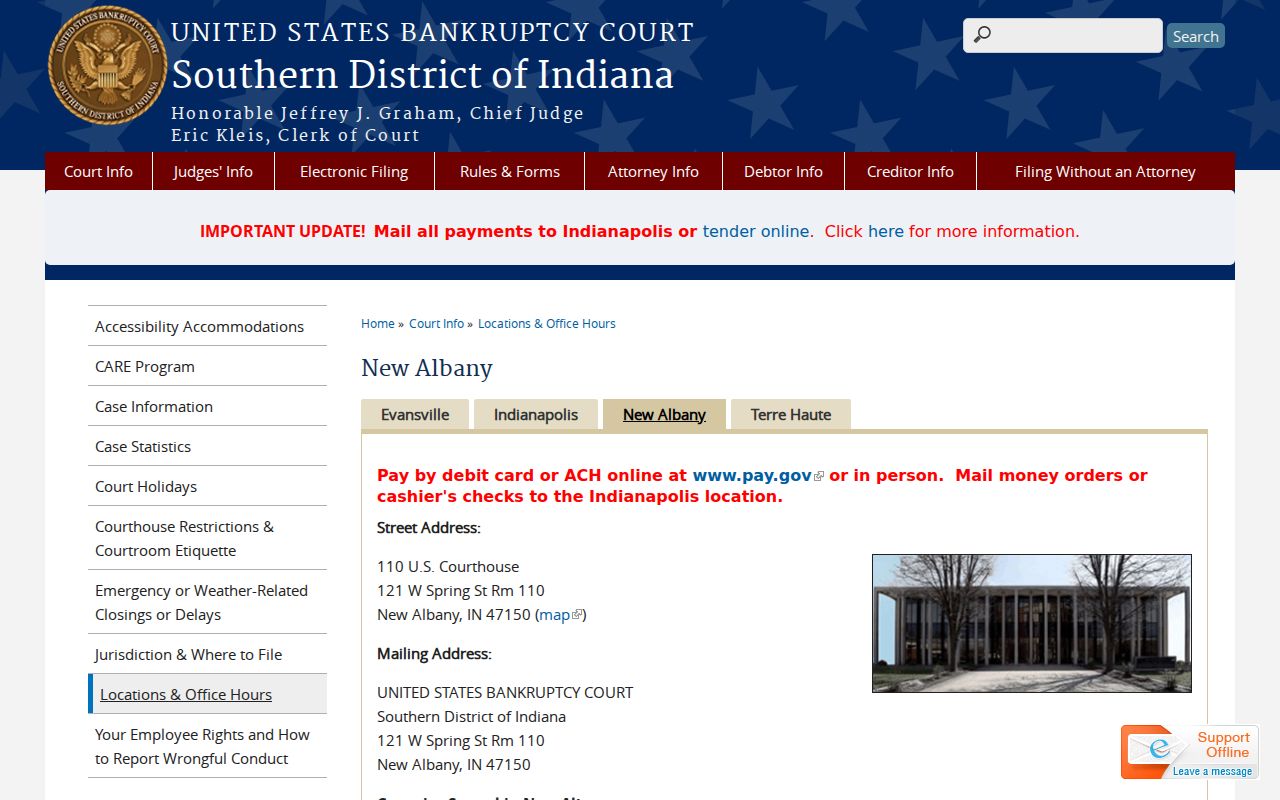 New Albany bankruptcy court serving Elizabeth and Harrison County
