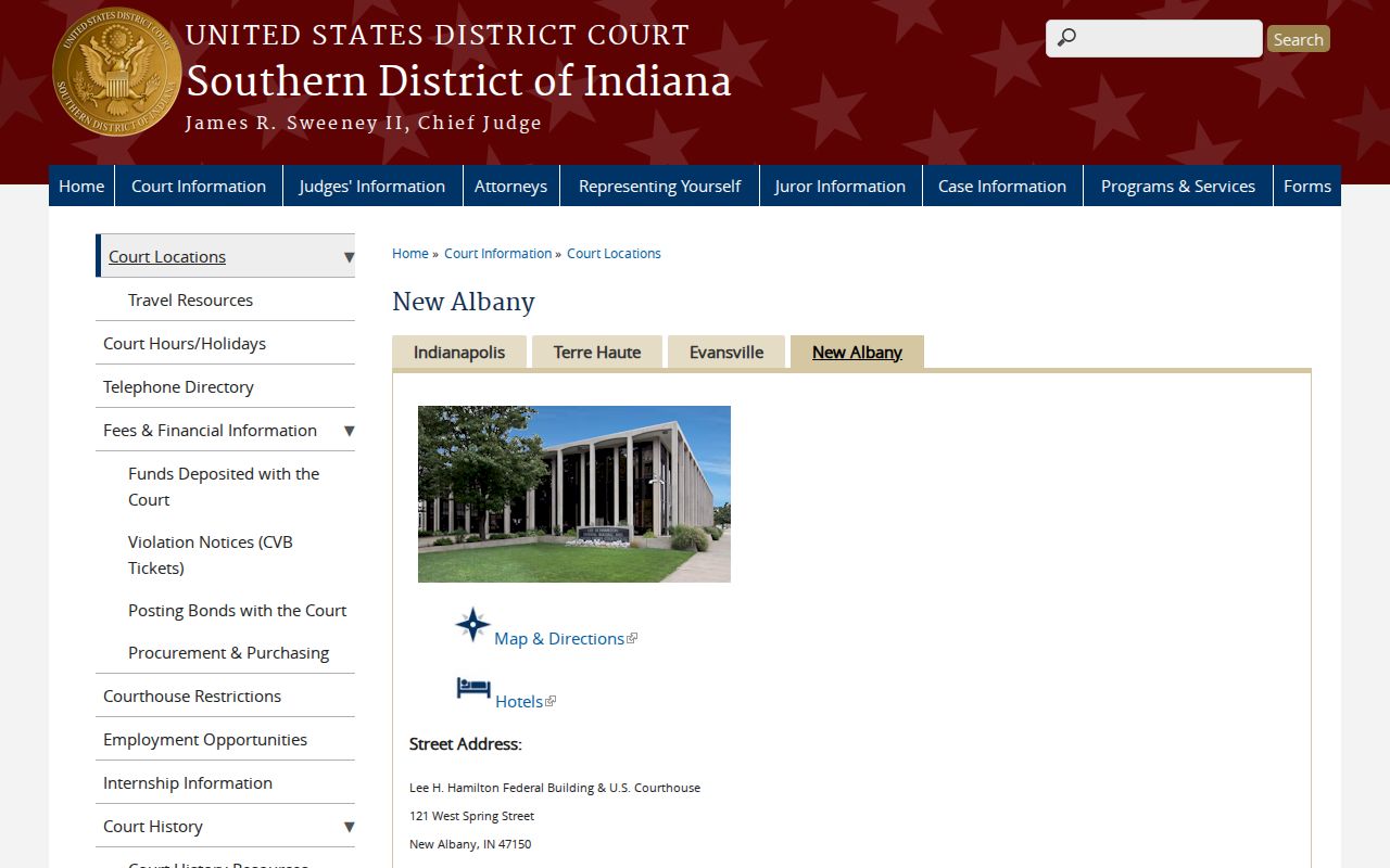 New Albany federal division page serving Harrison County and Elizabeth