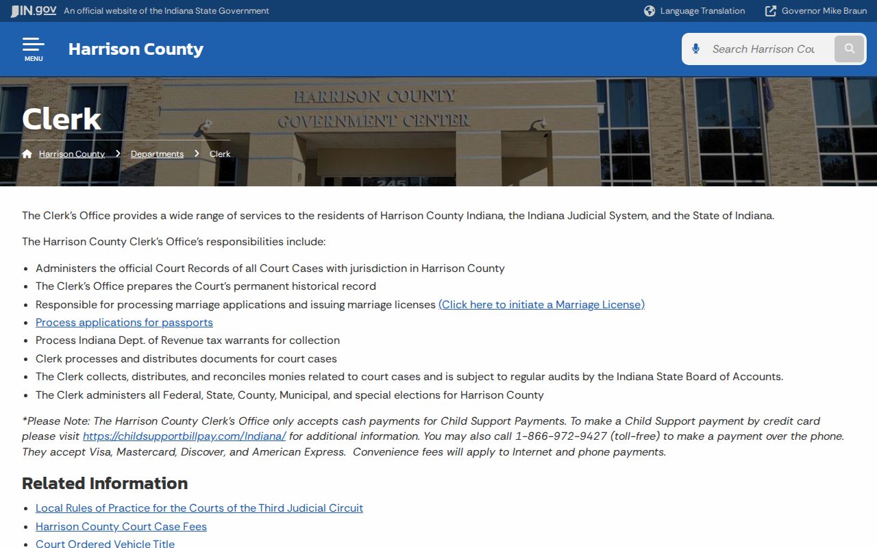Harrison County Clerk court record information