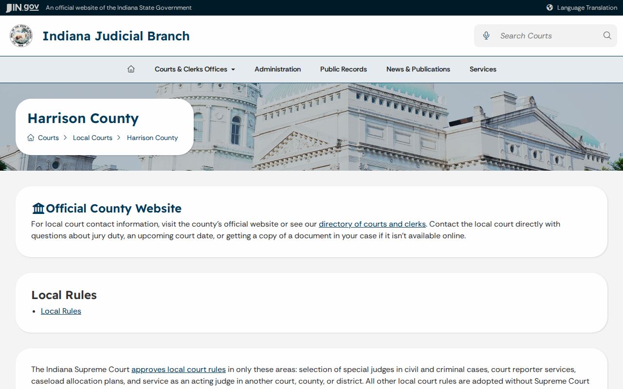 Harrison County court docket judicial branch source